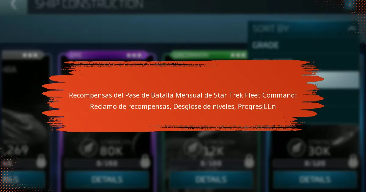 Recompensas del Pase de Batalla Mensual de Star Trek Fleet Command: Reclamo de recompensas, Desglose de niveles, Progresión